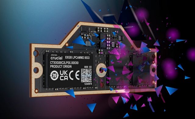 Crucial 64GB LPCAMM2 LPDDR5X- 7500 memory | CT64G75C2LP5X