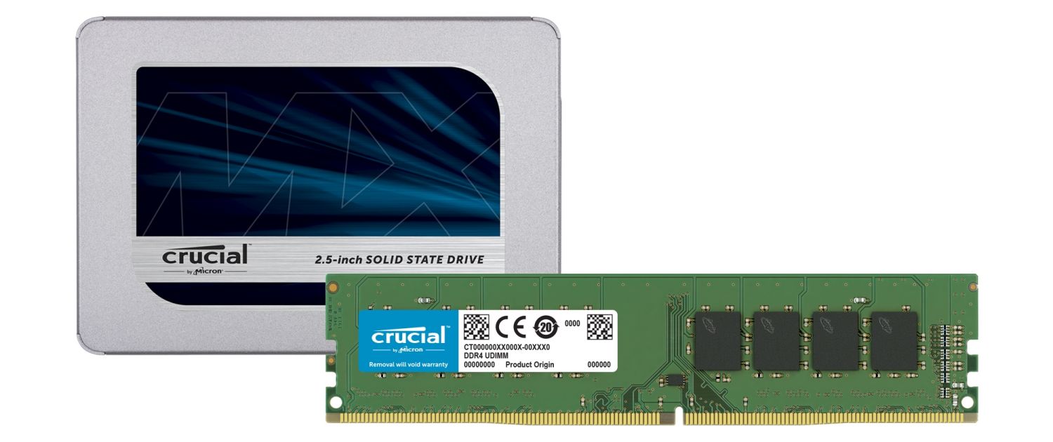 Crucial SSDとRAMメモリモジュール
